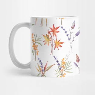 Fall season pattern with maple leaves Mug